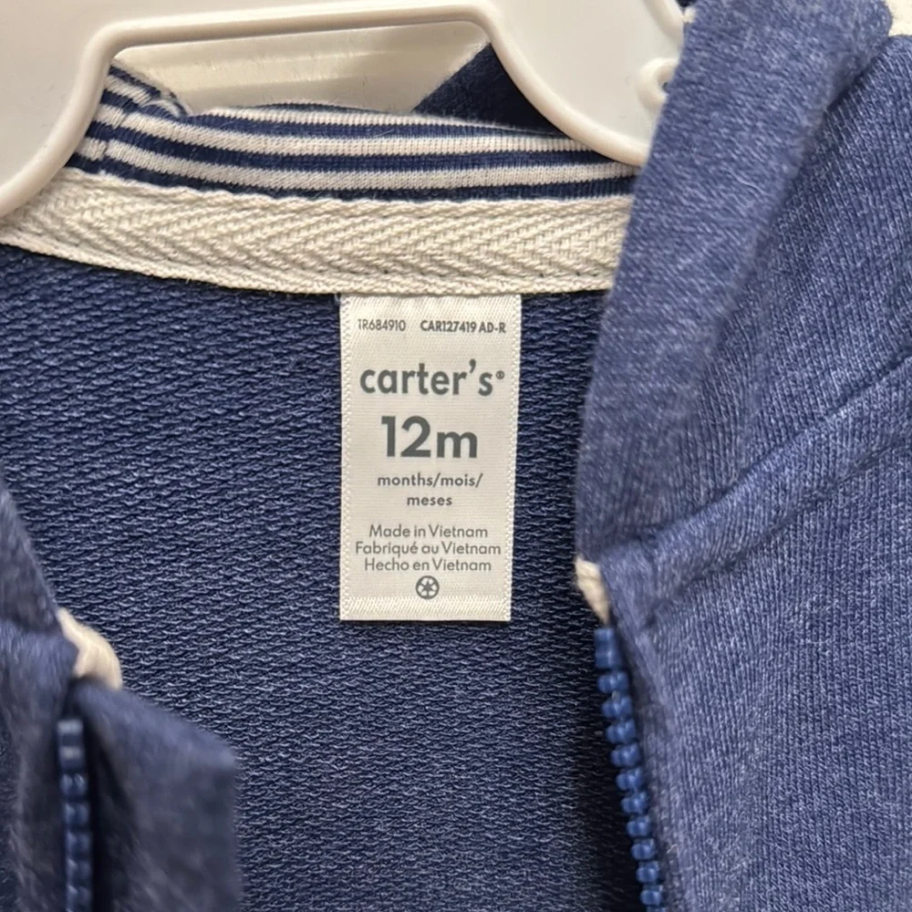 NWT‎ Carter's Navy Blue One Piece Cozy Hoodie